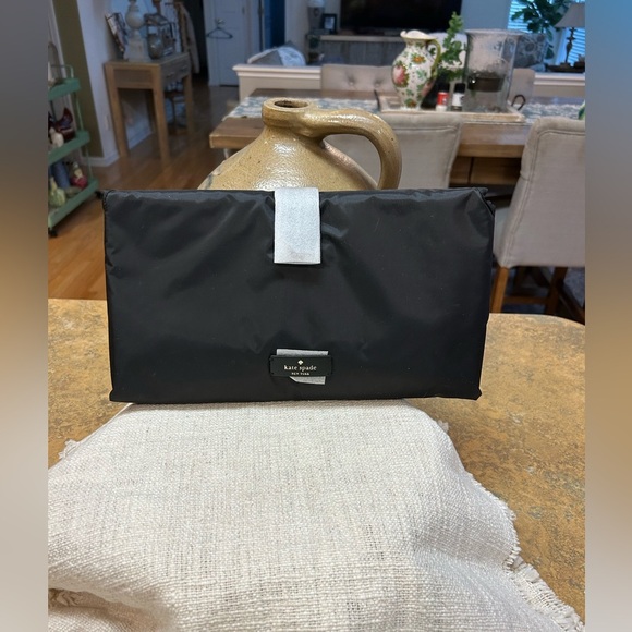New Kate Spade Black Nylon Portable Padded Changing Pad - Picture 1 of 15